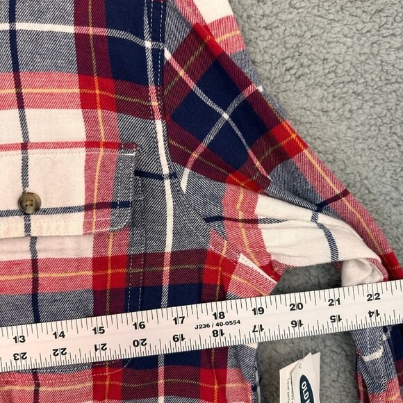 NEW Old navy Plaid Button Up Mens small Flex Blue Red‎ Long Sleeve Shirt - Picture 6 of 10